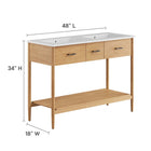 Modway Zaire 48" Double Sink Bathroom Vanity - Natural/White-Spacious Middle Drawer