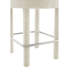 Modway Toulouse Boucle Fabric Counter Stool - Ivory Silver-8