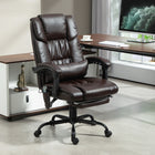 Vinsetto 6-Point Vibration Massage Office Chair with Footrest and Remote - Brown-Take a break and stretch out with a 130 degree recline angle and footrest