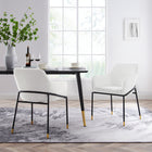 Modway Jovi Performance Velvet Dining Armchair - Black/White - 2 Pack-Glam Deco Accent Chair