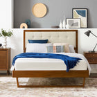 Modway Willow Wood Full Platform Bed with Angular Frame - Walnut Beige-Wood, MDF, and Veneer Construction