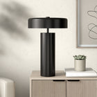 Hudson&Canal Nash 24" Tall Table Lamp with Metal Shade - Blackened Bronze/Blackened Bronze-Rated for one 60W incandescent bulb - 9W LED bulb, 13W fluorescent (CFL) bulb, or 9W self-ballasted LED bulb, E26-base bulb, Bulb not included