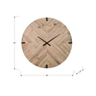 Monarch Specialties 9037 30" Round Oversized Wall Clock - Brown-Featuring built-in LED lights behind the clock that can be customized with the included wireless remote control and plug-in wall adapter to effortlessly create a warm glow, making it easy to customize the lighting to fit your mood or style