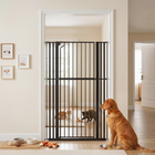PawHut 63" Extra Tall Pet Gate - 30-41" W Adjustable Baby Gate-Pressure mounted installation protects your walls from drilling damage
