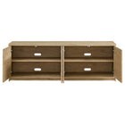 Hudson&Canal Desmond TV Stand for TV's up to 78" - Light Oak-Clean with a soft, dry cloth and no harsh chemicals or abrasive cleaning materials