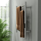 HOMCOM Towel Warmer - Stainless Steel Smart WiFi Heated Towel Rack - Silver-LCD display shows the current set temperature