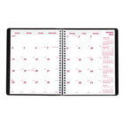 Brownline 2026 Essential 14-Month Monthly Planner - 8-7/8" x 7-1/8" - Black - English-Twin-wire binding with soft lizard-like cover