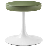 Modway Lippa Vegan Leather Round Stool - Leaf-Faux Leather Seat
