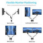 ShoppingAll Adjustable Dual Gas Spring Arm Monitor Desk Mount Stand - White-Features two super speed USB 3.0 ports, and audio port for quick access to flash drives, and convenient for charging your devices.