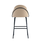 Manhattan Comfort Gracie 22" Modern Leatherette Upholstered Barstool - Tan and Black - 3 Pack-Minimal Assembly Required. Hardware Included