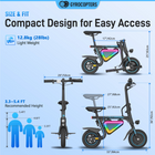 Gyrocopters Radi8 Electric Scooter for Kids - Speed 25 kmph - Range 20 km - LED Lights - Black-Master every driveway and park path with 10-inch high-traction rubber tires and a reliable rear disc braking system