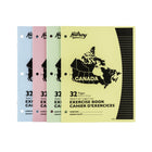 Hilroy Canada Stitched Exercise Book - 10-7/8" x 7-3/8" - Assorted Colours - 4 Pack-Pre-punched for optional use with 3-ring binders