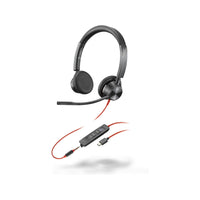 HP Poly Blackwire 3325 Stereo USB-C Wired Headset - Microsoft Teams Certified - Black-Makes collaboration easy with Poly signature audio quality and reliability.