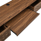 Modway Merit 60" Wall Mount Wood Office Desk - Walnut-8