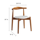 Modway Stalwart Dining Side Chair - Dark Walnut/White-Vinyl upholstered foam cushion.