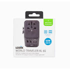 LOGiiX World Traveler XL 65W Travel Adapter - Black-Simply plug your devices in and use this adapter in over 150 countries