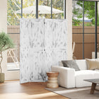 HOMCOM 4-Panel Freestanding Room Divider for Indoor Bedroom Office - White-Folding design with four panels that's easy to move and space-saving

