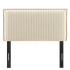 Modway Camille Striped Linen Blend Twin Size Headboard - Oatmeal Stripe-Adjustable Mounting Positions