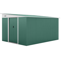 Outsunny 11' x 9' Steel Garden Storage Shed-Corrugated steel frame, galvanized for extra strength. Tough and resistant to rusting and corrosion  
