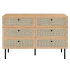 Modway Chaucer 6-Drawer Compact Dresser - Oak-Oval Rattan