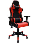 Nicer Furniture Racing Style Gaming Chair - Red-Upholstered in durable PVC and breathable mesh for comfort and airflow.  
