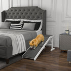 PawHut 59" L Pet Ramp with Non-slip Carpet - White-Also a good decoration for your room 