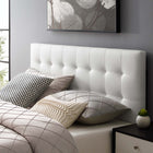 Modway Lily Upholstered Vinyl King Headboard - White-Fits king size beds