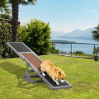PawHut Wooden Dog Seesaw Pet Agility Equipment - Grey-High traction anti-slip sand grain asphalt felt surface for a secure footing 
