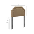 Modway Magnolia Stain-Resistant Performance Velvet Twin Size Headboard - Taupe/Almond-Padded Twin Size Headboard