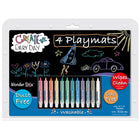 The Pencil Grip Black Board Playmat 16-Piece Kit - 12" x 17"-4 reusable black board placemats PLUS Wonder Stix to draw with!