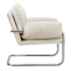 Modway Ansel Performance Velvet Accent Chair - Alabaster-Overstuffed Cushion