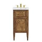 Modway Elysian 18" Wood Bathroom Vanity - White/Brown-Assembly Required