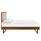 Modway Willow Wood Queen Platform Bed with Angular Frame - Walnut Beige-Wood, MDF, and Veneer Construction