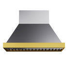 KUCHT KRH48SG 48" 900 CFM Wall Mounted Range Hood - Stainless Steel/Gold-This high-quality 1.0 mm thickness 304-grade stainless steel pro-style range hood will enhance the look of your gourmet kitchen