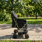 PawHut Double Foldable Dog Stroller with 2-Seater Carrier-Lockable swivel front wheels ensure control and smooth directional movement
