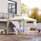 Outsunny 10 ft W x 10 ft L Patio Gazebo Pavilion 2 Tire Roof Canopy - Cream White-8 built-in grommets help ensure proper water drainage