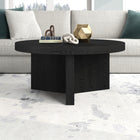 Hudson&Canal Holm 32"W Round Coffee Table - Black Grain-Product Dimensions: 32" L x 32" W x 15" H