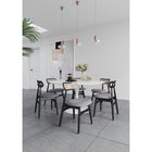 Manhattan Comfort Colbert 17.52" Industry Chic Upholstered Dining Chair - Black and Grey - Set of 2-Fine Natural Cane Made from Authentic Wooden Rattan
