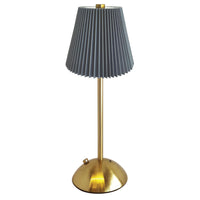 Xtricity Roccabella Portable LED Touch Table Lamp - Grey-Metal lamp body with fabric-plated shade for a decorative look