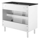 Modway Calla 36" Perforated Metal Bathroom Vanity - Black/White-Particleboard Construction