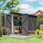 Outsunny Steel Outdoor Storage Shed - 4.6' x 9' -Double Doors for easy access in and out
