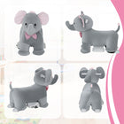 Qaba 6V Kids Elephant Ride-On Toy with Music - Grey-Simple foot pedal makes it incredibly easy for toddlers to drive independently 
