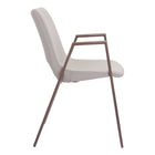 Zuo Desi Dining Chair - Beige/Walnut - Set of 2-3 year limited warranty