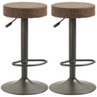 HOMCOM Adjustable Swivel Modern Bar Stools - Brown - 2 Pack-Set of 2 high stools, great for adding style to your spaces

