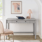 Modway Emmeline 47.64" 1-Drawer Scallop Writing Desk - Light Grey-Smooth Laminate Finish