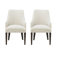 Manhattan Comfort Beever 24" Modern Chenille Upholstered Dining Armchair - Cream - Set of 2-Modern Dining Armchair with Backrest Perfect for Dining Room Use. Set of 2