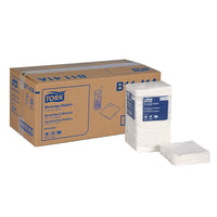 Tork Beverage Napkin - 9.38" x 9.38" - 1/4-Fold - White - 500 Napkins/Pack - 8 Pack-Meets the basic needs of customers, offering good value for money and low maintenance.