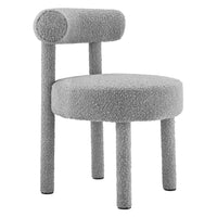 Modway Toulouse Boucle Fabric Dining Chair - Light Grey-Modern Dining Chair