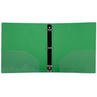 JAM Paper Plastic 3 Ring Binder, 1.5", Green, 2 Pack-Includes Pockets