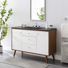 Modway Transmit 48" Single Sink Bathroom Vanity - Walnut/Black-Mid-Century Modern Vanity